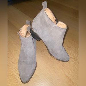 Grey Suede Zip Ankle Boot Made in Spain